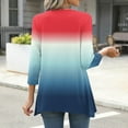 thumbnail image 4 of aidice 3/4 Length Sleeve Womens Tops Casual Round Neck Shirts Loose Comfy Gradient Color Tee Shirts, 4 of 6