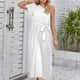 thumbnail image 4 of Vestidos de playa para mujer Vestidos casuales con cuello de un hombro para cóctel (Blanco XL) FLhrweasw Para estrenar, 4 of 7