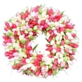 thumbnail image 3 of Artificial Tulip Wreath Simulation Wedding Decoration Wall Hanging Garland for Easter Springtime Party Front Door Decor, 3 of 10