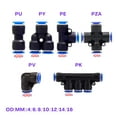 thumbnail image 2 of Pneumatic Fittings, Air Hose Quick Connectors, Push-In Fitting Kits for 5/32“, 1/4”, 5/16“, and 3/8” OD Tubing, 2 of 5