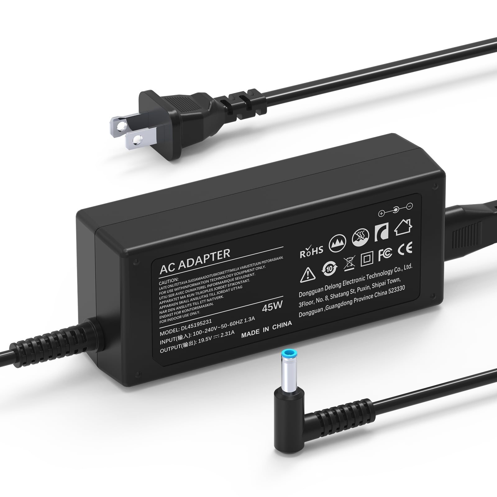 HP Charger 45W 19.5V 2.31A Laptop Charger Power Adapter Charger for HP, 4.5*3.0mm