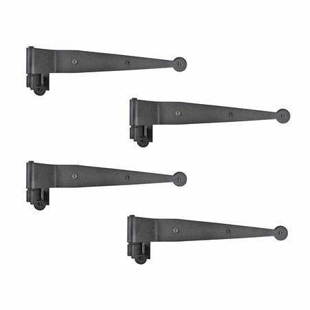 Renovator s Supply Black Offset Strap Lift Off Pintle Hinge 11.75 Pin Hinges for Shutter Doors Pack of 4