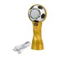 thumbnail image 3 of Ventilador turbo portátil de mano con forma de balón de fútbol para exteriores, viajes y oficina. Oro blanco, 3 of 9