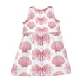 Bows Shells in Pink Color Sleeveless Dress A-Line One-Piece Dress Quick ...