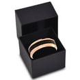 thumbnail image 4 of Charming Jewelers Tungsten Wedding Band Ring 8mm for Men Women Comfort Fit 18K Rose Gold Plated Plated Black Carbon Fiber Beveled Edge Polished Lifetime Guarantee, 4 of 5