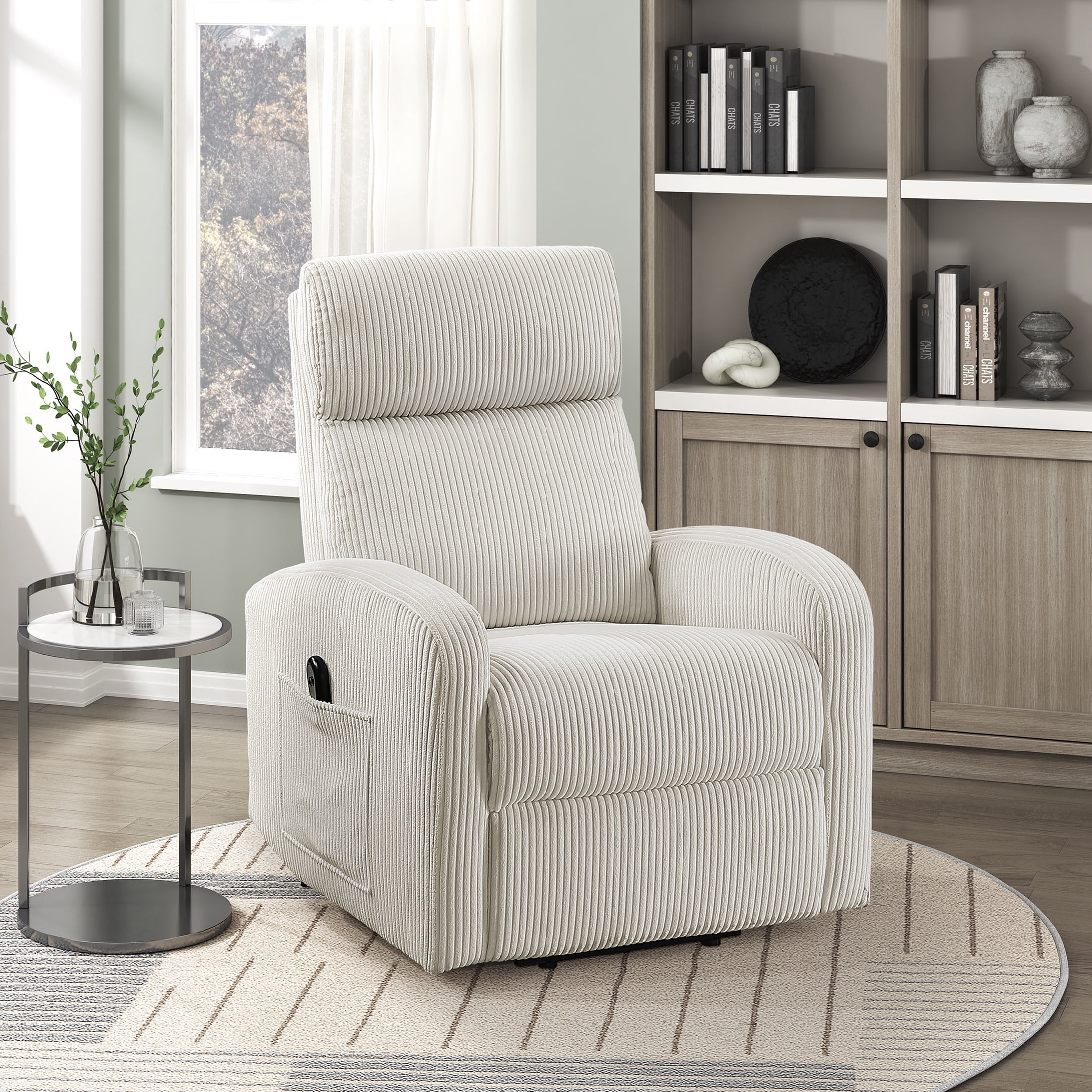 OakvillePark Niven Corduroy Power Lift Chair, Beige