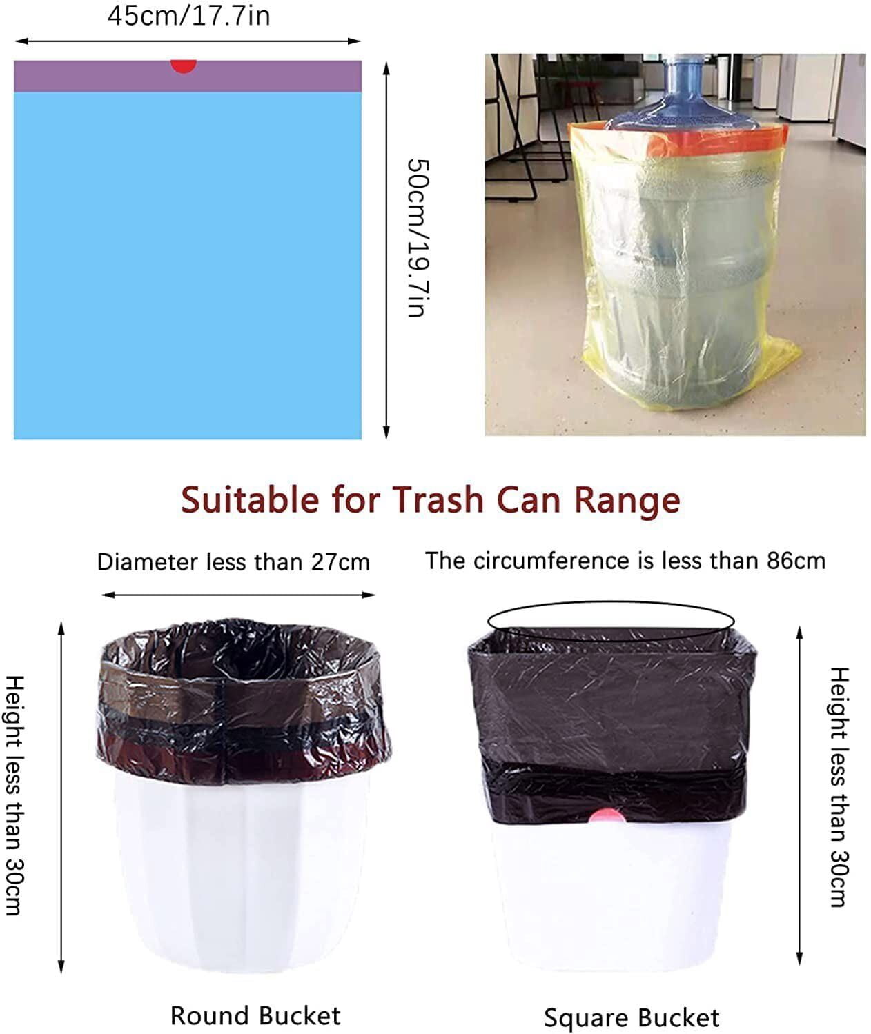 5 Rolls Drawstring Trash Bags 4 Gallons Garbage Bags Small Trash Can Bin Liners