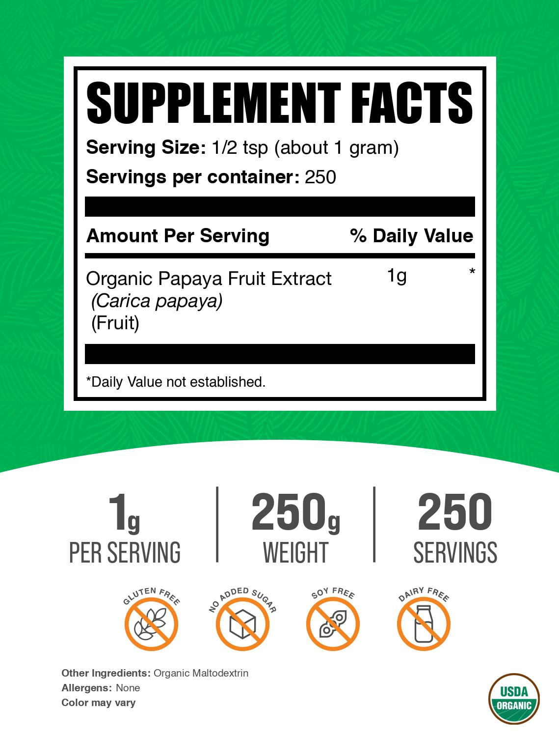 BulkSupplements Papaya Fruit Extract Powder - 250 Grams (8.8 oz)