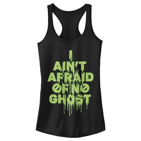 Junior's Ghostbusters I Ain't Afraid of No Ghost Streak  Racerback Tank Top Black Small