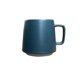 thumbnail image 1 of Taza de cerámica azul con asa, taza de café for el hogar, cafetería, retro, comercial., 1 of 6