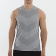 thumbnail image 3 of LEKWK Tank Tops for Men Running Sleeveless Crew Neck Muscle Tank Slim Fit Geometric Jacquard Breathable Workout Gym Athletic Tops Gray M, 3 of 6