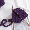 thumbnail image 3 of Chenilla gruesa para tejer a ganchillo, color morado oscuro, de Yarn HOMBYS, 8 x 227 g, 3 of 9