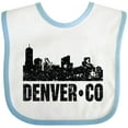 thumbnail image 3 of Inktastic Denver Colorado Skyline Grunge Boys or Girls Baby Bib, 3 of 4