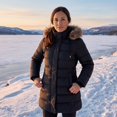 thumbnail image 4 of HVEOO Winter Coats Women Waterproof Parka Coat with Detachable Hood Windproof Insulated Coat, Black L, 4 of 8