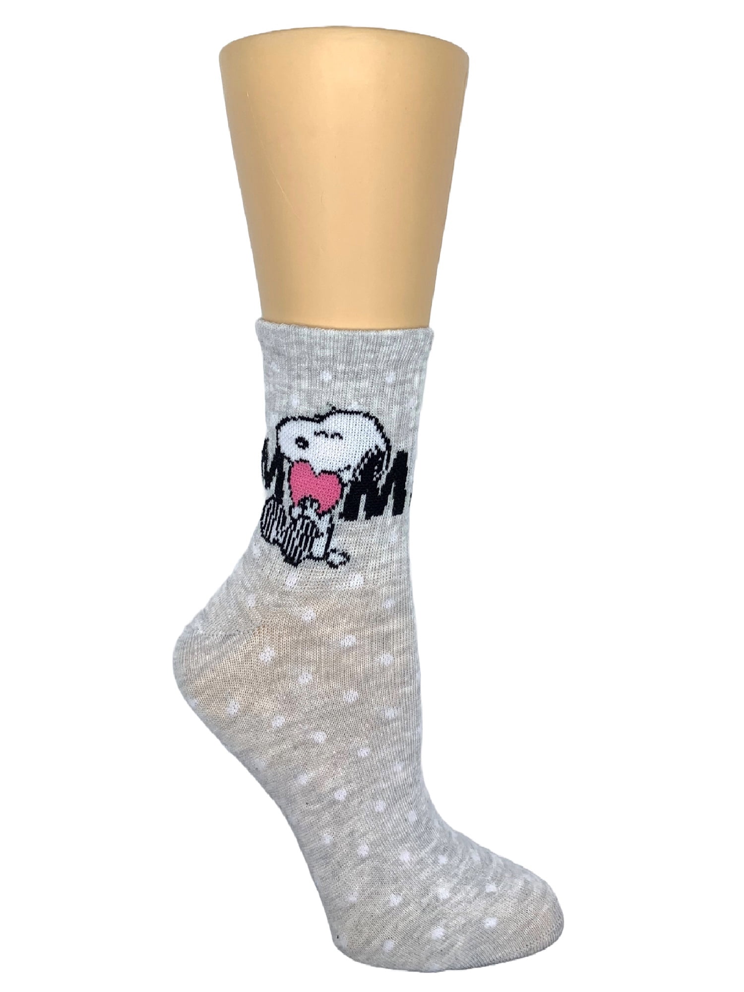 Peanuts Women's Mother's Day Mid Crew Socks, 2-Pack, Shoe Size 4-10