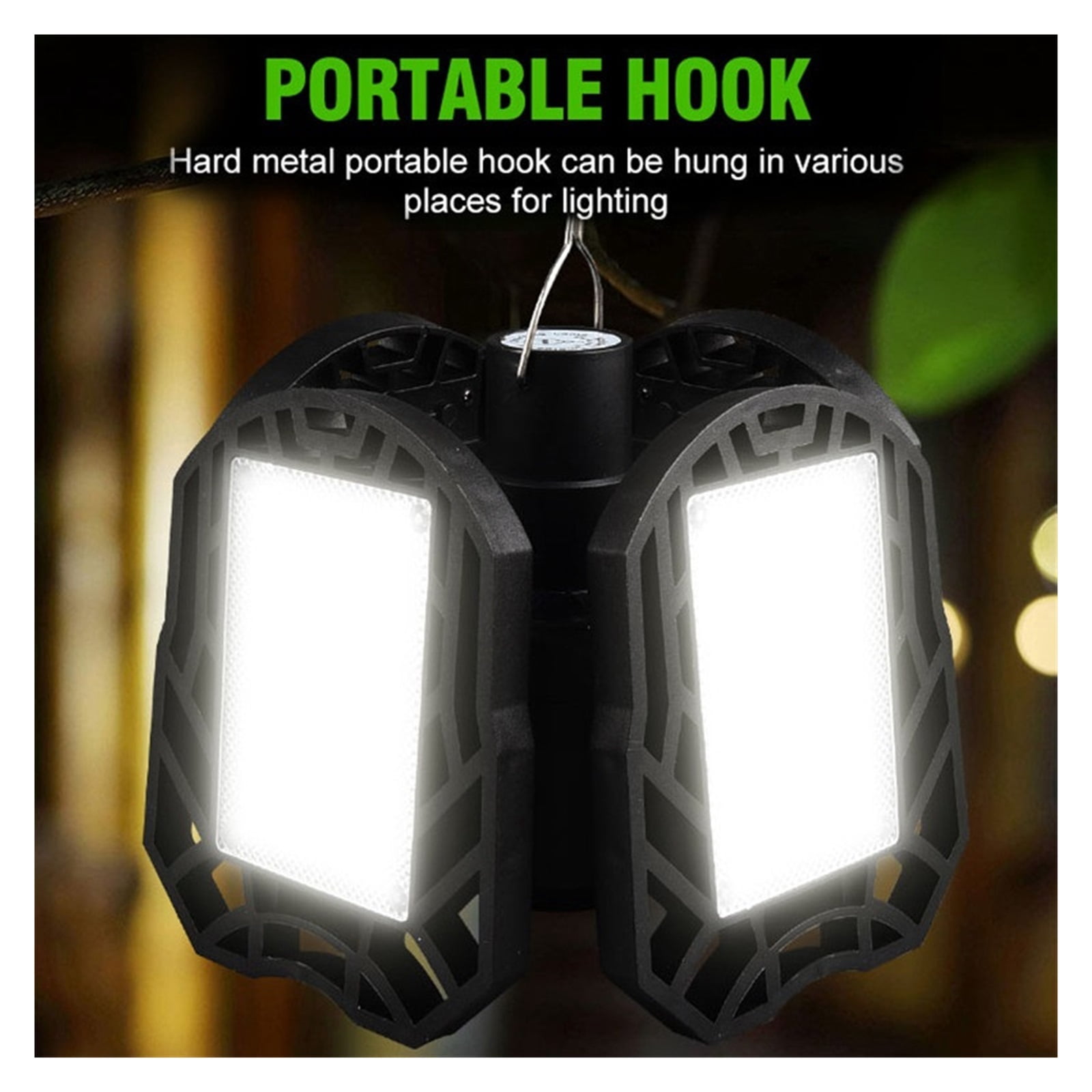 104 LED Solar Camping Light 4 Leaf Foldable Garage Light Rechargeable With Remote Waterproof Outdoor Emergency Tent Light ,Easy to Install