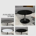 thumbnail image 6 of LeisureMod 24" Round Coffee Table with Sintered Stone Top and Powder-Coated Stainless Steel Pedestal Base for Modern Living Room, Bedroom, Lounge Area Verve Collection in Black, 6 of 9