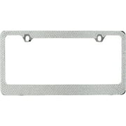 BLVD-LPF OBEY YOUR LUXURY License Plate Frame w/ 7 Crystal Rows - [Pack of 1] Rust Free Metal, Number Plate Frame w/