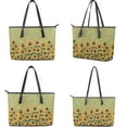 thumbnail image 3 of ZUXONGSY Draw Sunflower Print Large Capacity Women's Top Handle Tote Bag Set PU Leather Purse with Matching Wallet & Clutch for Shopping Work, 3 of 4
