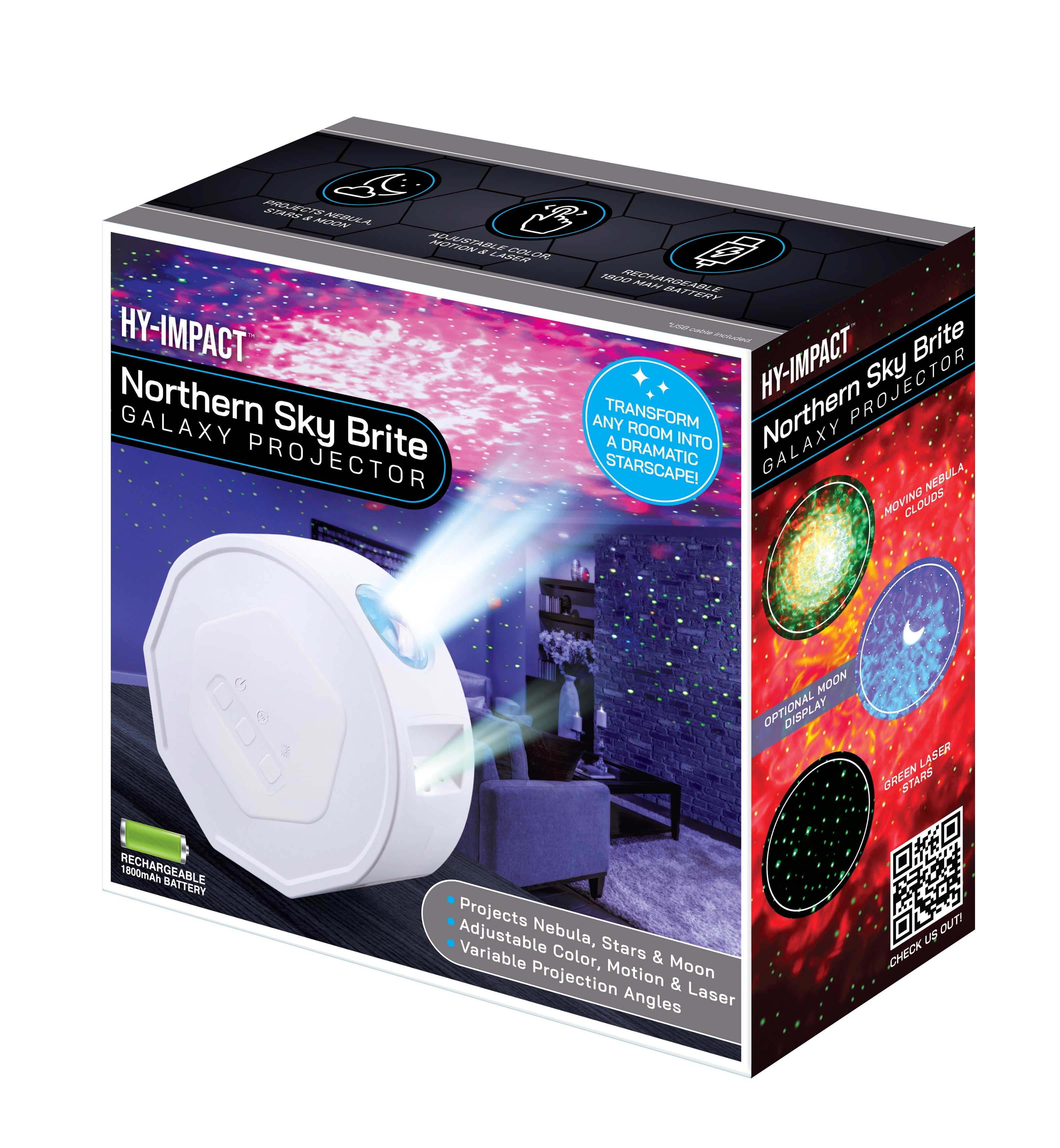 HY-IMPACT Northern Sky Brite Galaxy Lights Projector, 6.5" Star Projector