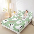thumbnail image 2 of Manfei Cartoon Ghost Fitted Sheet Full,Halloween Themed Skull Bed Set,3 Pieces,1 Fitted Sheet and 2 Pillowcases, 2 of 6