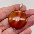 thumbnail image 2 of Carnelian 2" Long Round Pendant | 40mm (Carnelian) | Orange | 1 Pendant |, 2 of 8
