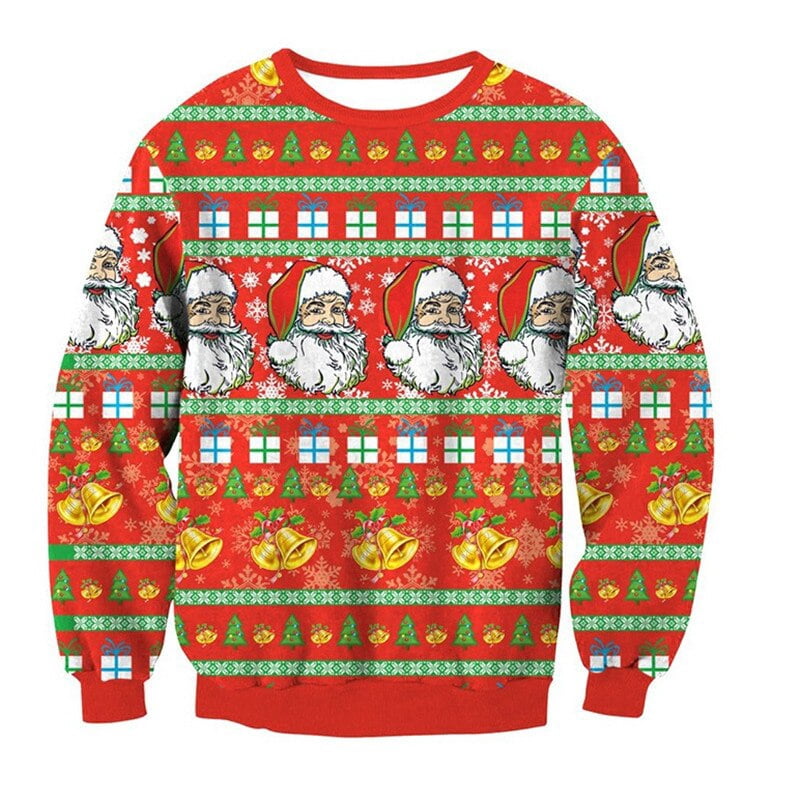 Men Women Reindeer Ugly Christmas Sweater 3D Novelty Print Autumn