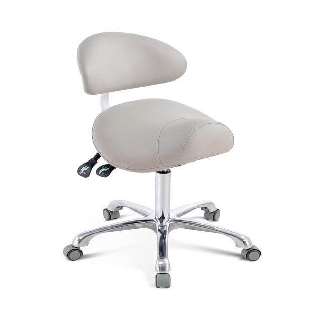 Sillín Ergonomico HNKastela Negro con Soporte Trasero para Higienista Dental y Salón