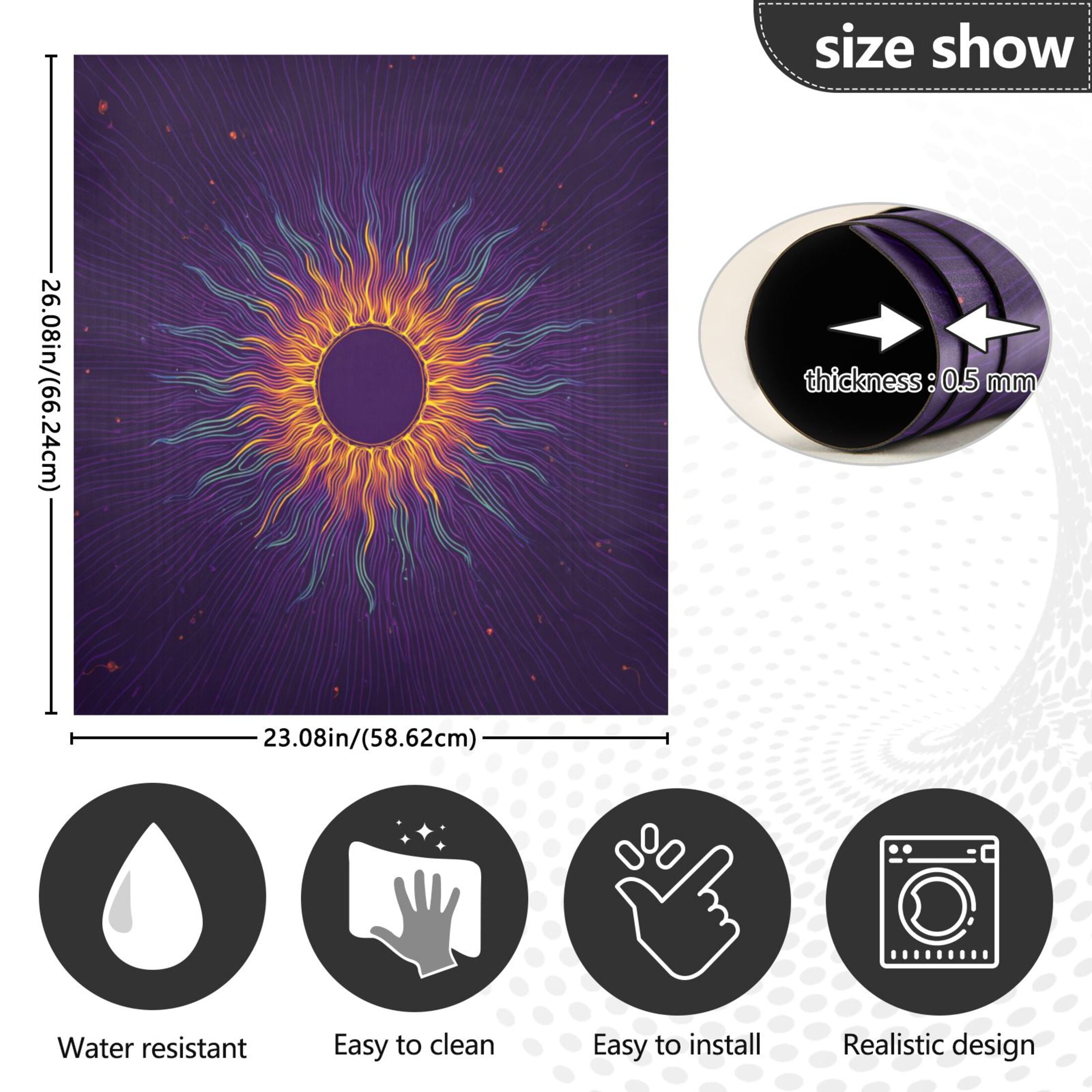 IAUYY Magnetic decorative sticker - 23x26 Inch PVC Refrigerator Decorative Cover, Removable DIY Art for Kitchen Appliances A Dazzling Array Of Colors
