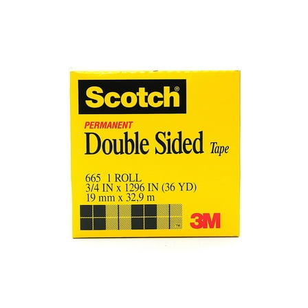 Permanent Double Sided Tape 3/4 in. x 36 yd., roll with 3 in. core, 665 (pack of 2)