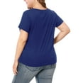thumbnail image 3 of Agnes Orinda Women's Plus Size Lace Insert Short Sleeves Round Neck T-shirts, 3 of 6