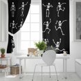 thumbnail image 5 of Fsddascl Halloween Black Blackout Curtains for Bedroom/Living Room, Thermal Insulated Kitchen Curtains, Abstract Dancing Skull Skeletons Grommet Darkening Window Treatment Drapes 52"x72"x2, 5 of 6