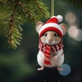 thumbnail image 4 of ABPWLY Christmas Decorations, Cute Mice with Christmas Hat and Scarf Christmas Trees Home Party Car Decor, Holiday Decorations Gifts, 4 of 4