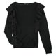 thumbnail image 2 of Suéter Ralph Lauren de punto con volantes para mujer negro pequeño, 2 of 2
