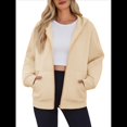 thumbnail image 1 of Sudadera con Capucha para Mujer, Sudadera con Cremallera, Moda de Otoño, Chaquetas de Larga, Ropa de Invierno, Conjuntos Albaricoque M, 1 of 8