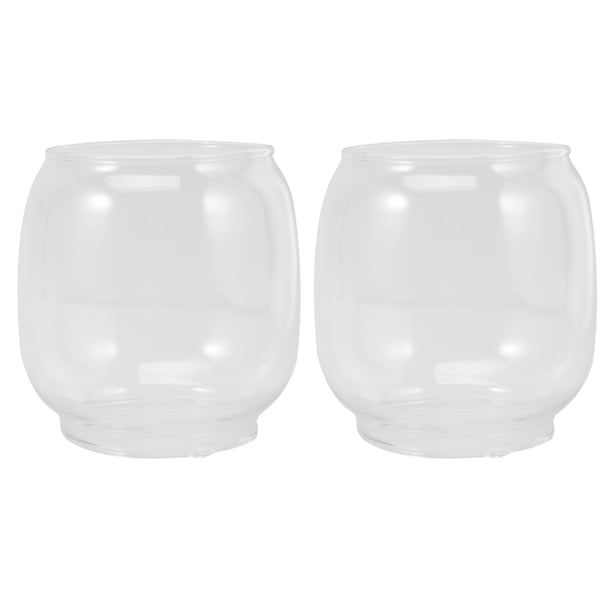 FELTECHELECTR 2 pantallas de lámpara de aceite, delicadas cubiertas de vidrio para lámpara de queroseno, pantalla de vidrio transparente.