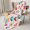 thumbnail image 3 of Sikiie Donut Cozy Flannel Fleece Throw Blanket: Lightweight & Thick for All Seasons - Perfect for Women, Men, & Kids"40"x30", 3 of 6