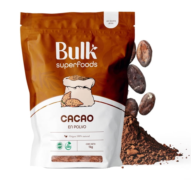 BULK SUPERFOODS Cacao en Polvo Sin Azúcar - 1kg - Origen 100% Natural - Chocolate en Polvo - Sin Aditivos