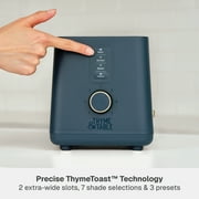 Thyme & Table 2-Slice Toaster, Extra-Wide Slots with Removable Crumb Tray, Atlantic Blue