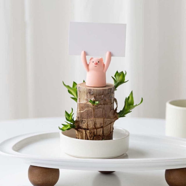 Adornos de madera para el salpicadero de coche Panda - Set de decoración de animales adorables para escritorio de oficina en casa
