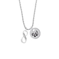 thumbnail image 2 of Delight Jewelry Silvertone Mother Infinity Sign Silvertone Script Initial Disc - W - Charm Necklace, 20"+3", 2 of 4