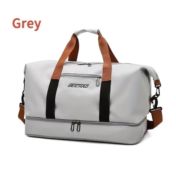 Lightweight Large Capacity Duffle Handbag, Portable Luggage Bag, Versatile Carry On Overnight Bag, Grey