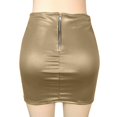 thumbnail image 4 of vigerkar Womens Leather Mini Skirt, High Waisted Bodycon Pencil Skirt for Women and Teens, Party Short Skirt Coffee, L, 4 of 4
