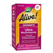 Natures Way Alive! Womens Ultra Multivitamin Tablets, High Potency Formula, 60 Count