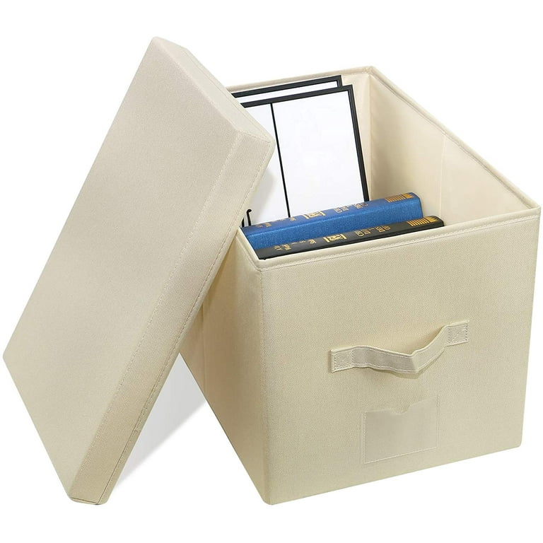 Set Of 2 Folding Storage Boxes With Rigid Lid For A3 Documents And