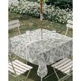 thumbnail image 3 of Square Outdoor Tablecloth with Umbrella Hole Farmhouse Flower Outside Table Cloth Waterproof Patio Table Cover Botanical Vintage Fruit Green Leaf Zipper Tablecloths for Picnic Camping 60x60 Inch, 3 of 8