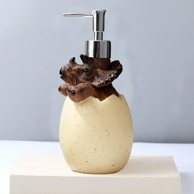 Distributeur de Savon Dinosaure - Type Presse à Bouteille Divisée, Rangement de Gel Douche de Salle de Bain Haute Beauté, Plastique Souple + ABS, Distributeur de Savon Liquide Multi-Usage, Lotion, Shampooing