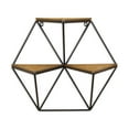 thumbnail image 3 of 22" Black and Brown Unique Bannes Two Tier Triangular Floating Shelf, 3 of 4