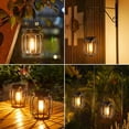 thumbnail image 7 of Fmxomd Solar Lantern Outdoor Indoor Use Hanging Solar Lights with Hook Bright and Warm Weatherproof for Garden Decor Birthday Mothers Day Gifts - Black 2 Pack, 7 of 7