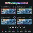 thumbnail image 5 of Illustration Of Waves with The Sun in The Background Wireless Charging RGB Gaming Mouse Pad Large Keyboard Mat Rubber Base 13 Light Modes, 5 of 6